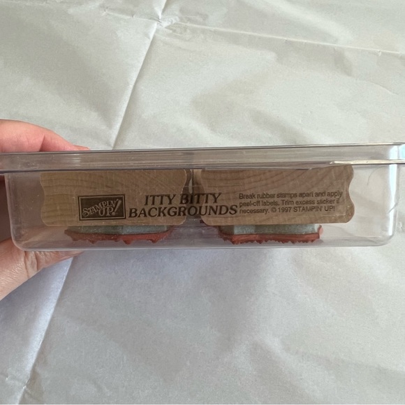 VTG 90s Stampin Up! Itty Bitty Backgrounds Dots Rubber Stamp Set - Picture 3 of 5